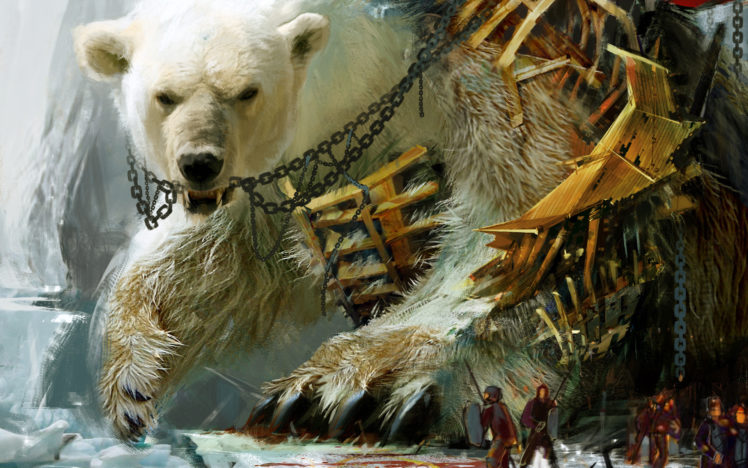 guild, Wars, Fantasy, Battles, Polar, Bears HD Wallpaper Desktop Background
