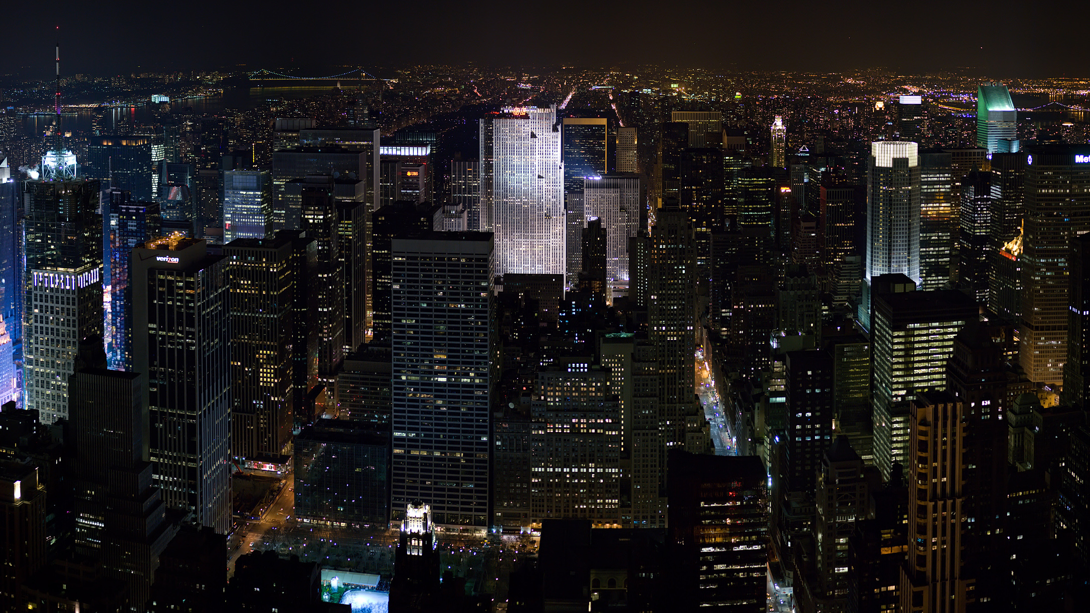 new, York, Architecture, Buildings, Skyscrapers, Night, Lights, Skyline, Cityscape Wallpaper