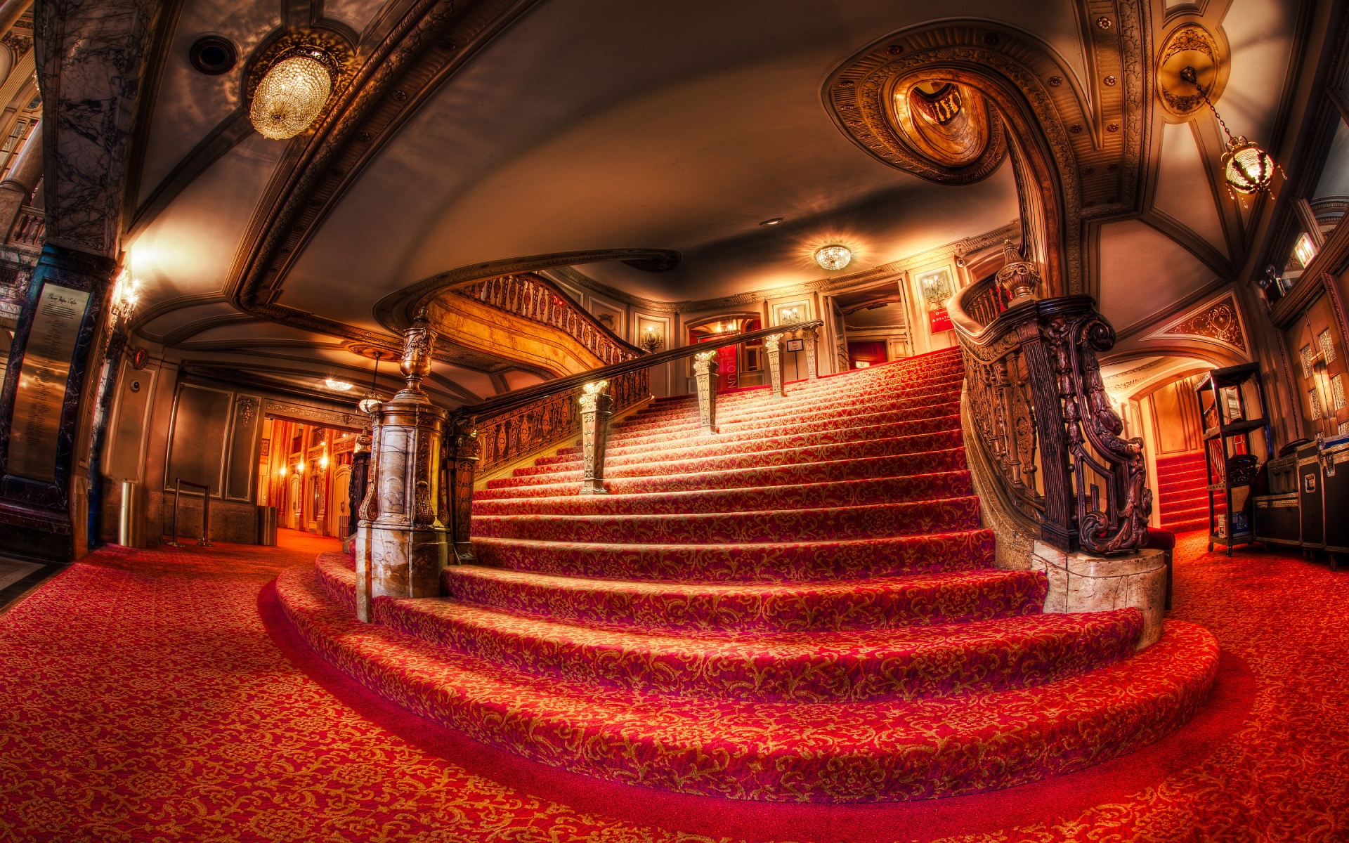 stairs, Chicago, Theater, Room, Hdr, Retro Wallpaper