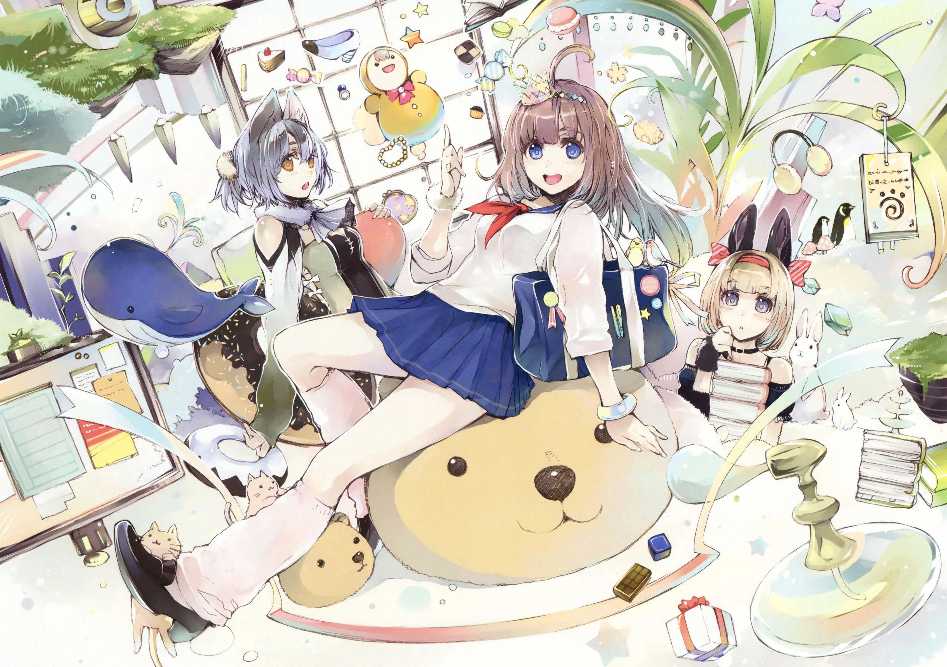 animal, Cat, Fujishima, Scan, Seifuku, Tagme Wallpaper