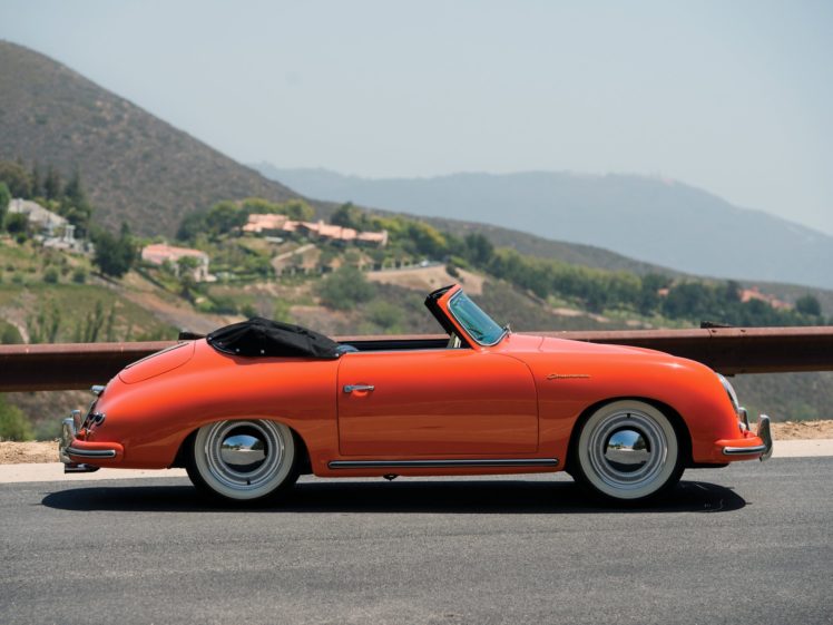 1955, Porsche, 356, 1500, Continental, Cabriolet, Retro HD Wallpaper Desktop Background