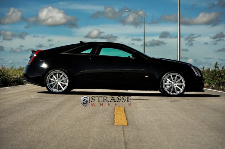 black, Cadillac, Cars, Coupe, Cts v, Strasse, Tuning, Wheels HD Wallpaper Desktop Background