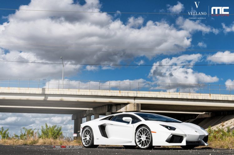 lamborghini, Aventador, White, Supercars, Vellano, Wheels, Tuning, Cars HD Wallpaper Desktop Background