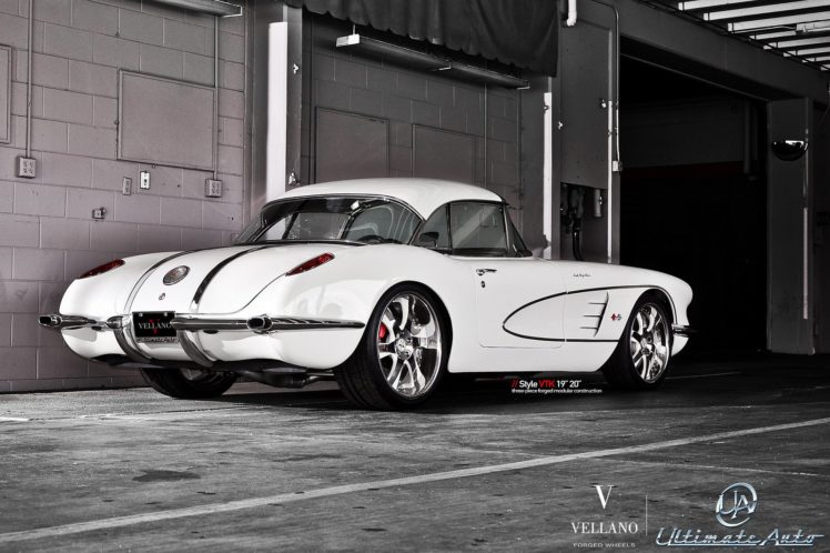 corvette, C1, White, Vellano, Wheels, Tuning, Cars HD Wallpaper Desktop Background