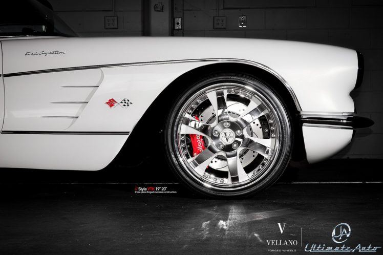 corvette, C1, White, Vellano, Wheels, Tuning, Cars HD Wallpaper Desktop Background