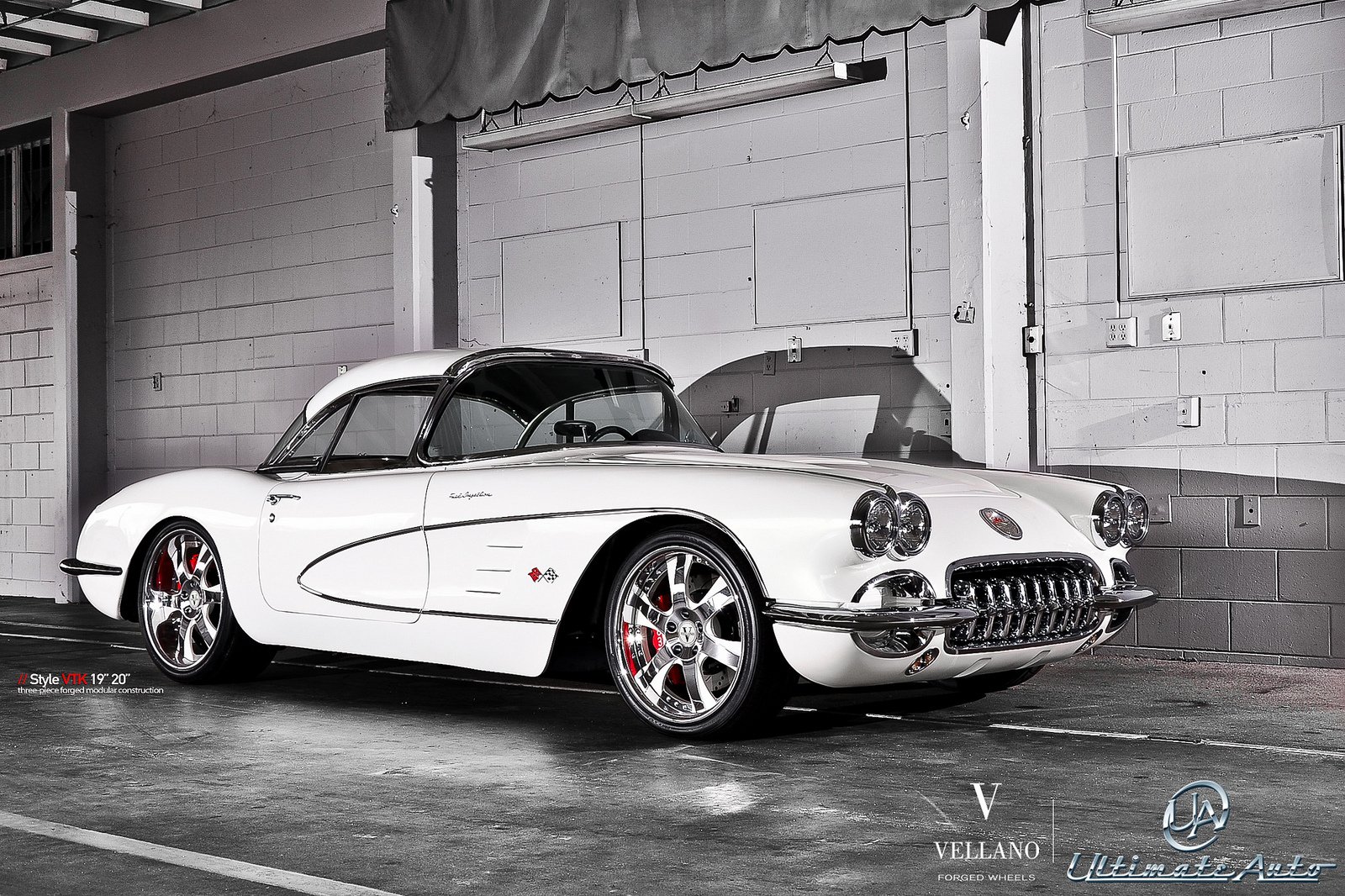 corvette, C1, White, Vellano, Wheels, Tuning, Cars Wallpaper