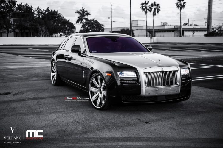 black, Cars, Ghost, Rolls, Royce, Tuning, Vellano, Wheels HD Wallpaper Desktop Background