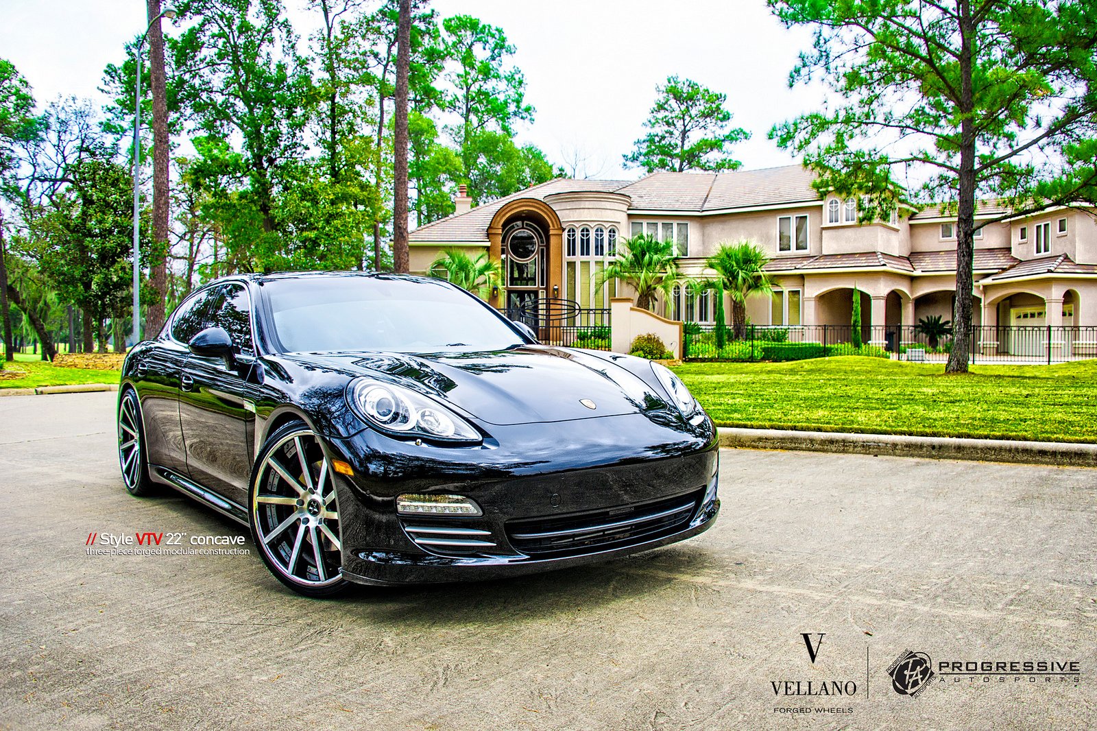 black, Cars, Panamera, Porsche, Tuning, Vellano, Wheels Wallpaper