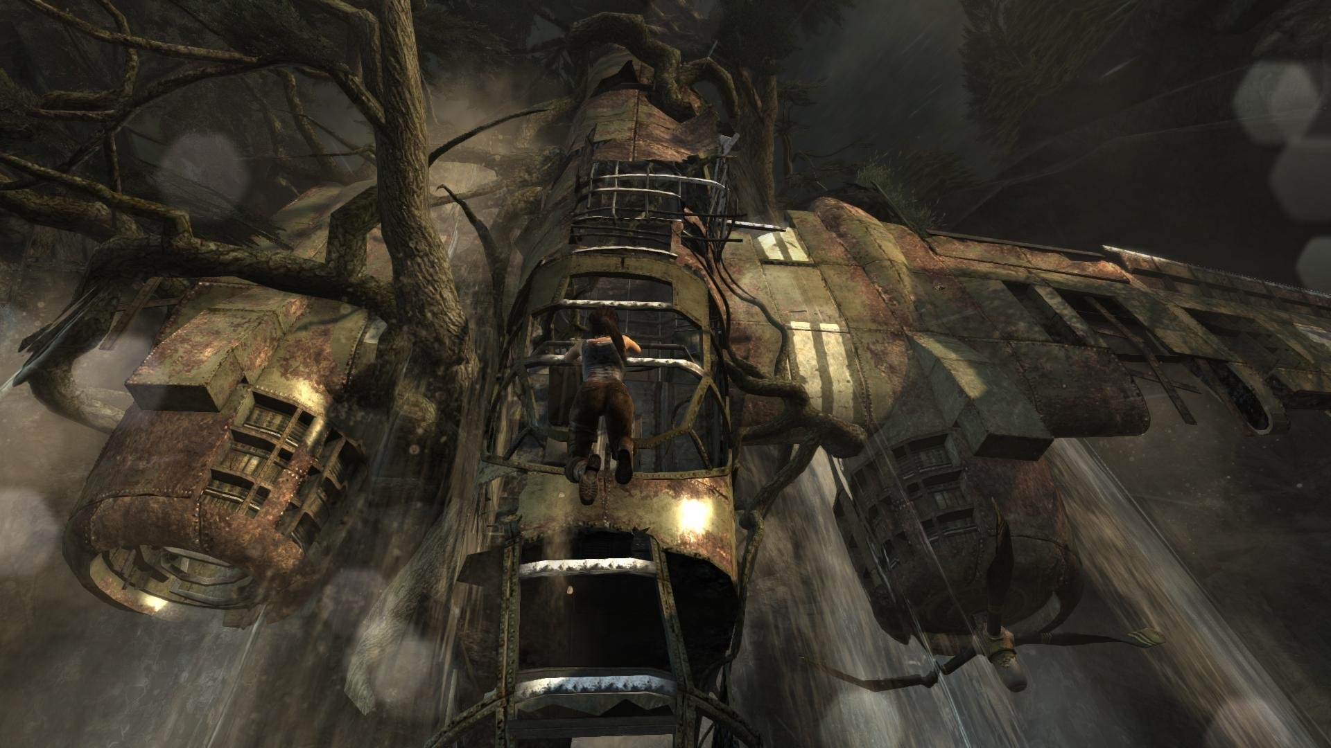 tomb, Raider, Lara, Croft, Plane, Climbing Wallpaper