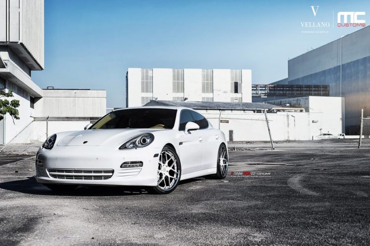 white, Cars, Panamera, Porsche, Tuning, Vellano, Wheels HD Wallpaper Desktop Background