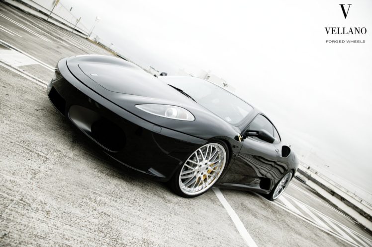 ferrari, F430, Black, Vellano, Wheels, Tuning, Supercars HD Wallpaper Desktop Background