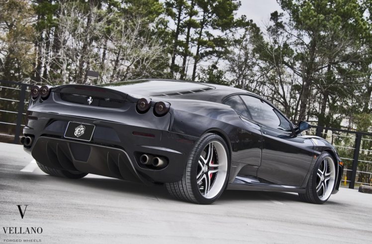 ferrari, F430, Black, Vellano, Wheels, Tuning, Supercars HD Wallpaper Desktop Background