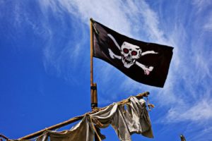 pirate, Ship, Flag