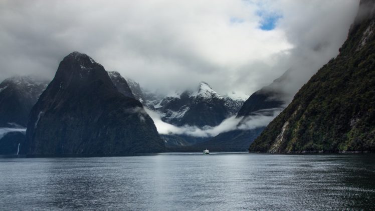 milford, Sound, South, Island, Fiordland, New, Zealand HD Wallpaper Desktop Background