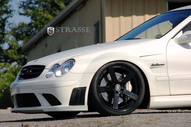 mercedes, Clk63, Amg, Black, Series, White, Germany, Strasse, Wheels, Tuning, Car HD Wallpaper Desktop Background