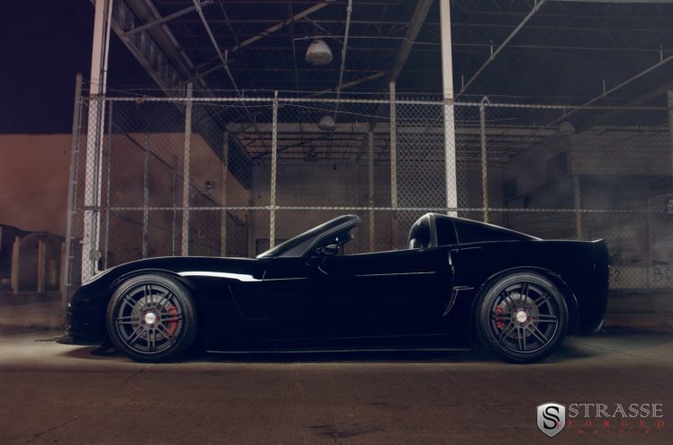 chevy, Corvette, Z06, Black, Convertible, Strasse, Wheels, Tuning, Cars HD Wallpaper Desktop Background