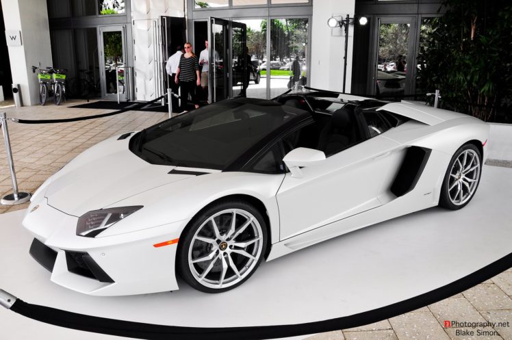 lamborghini, Aventador, Lp700 4, Roadster, White, Blanche, Italian, Supercars HD Wallpaper Desktop Background