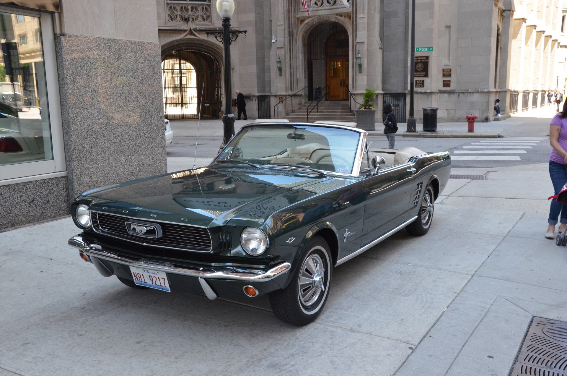 1966, Ford, Mustang, Convertible, Green, Vintage Wallpaper