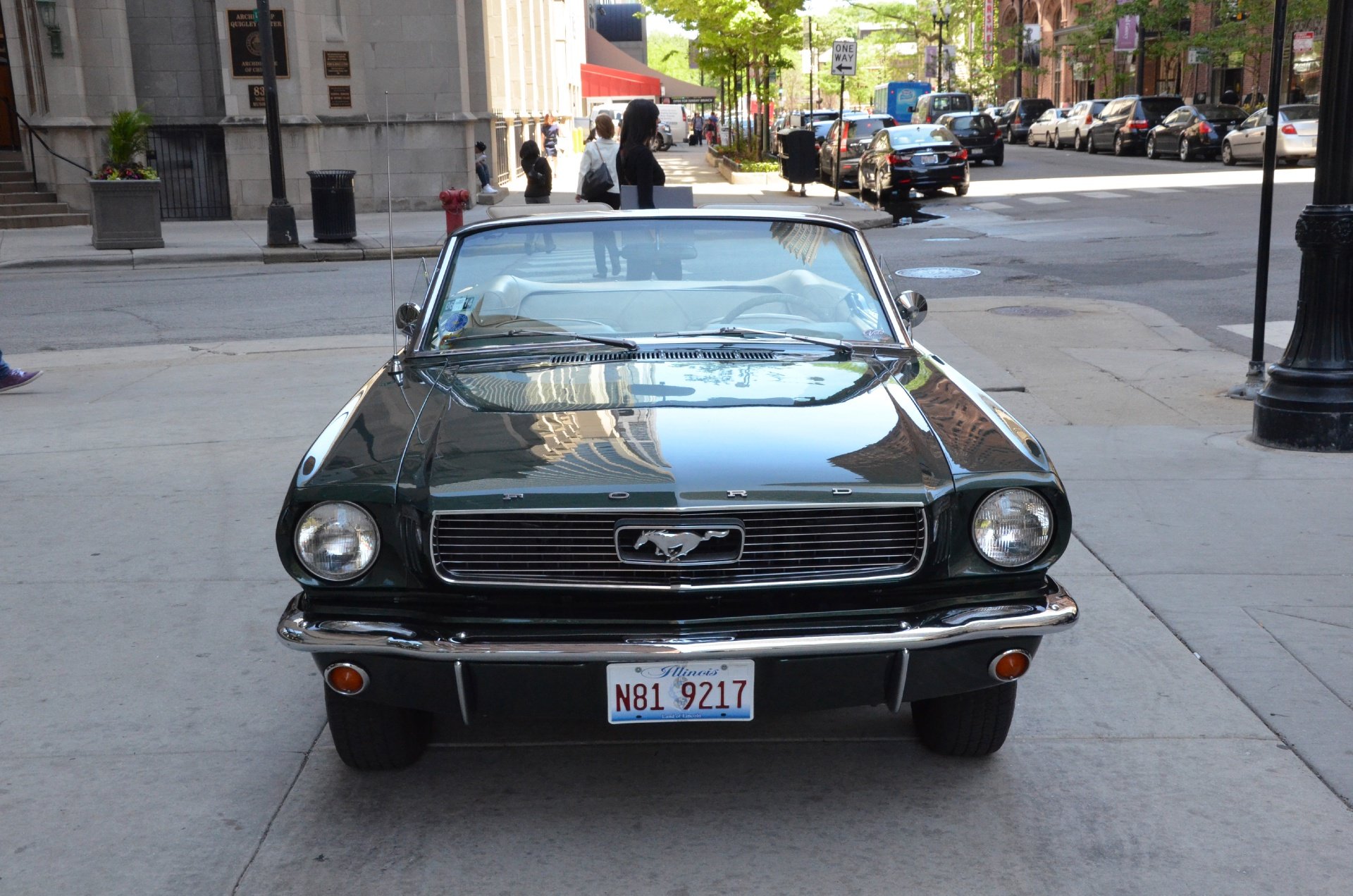 1966, Ford, Mustang, Convertible, Green, Vintage Wallpaper