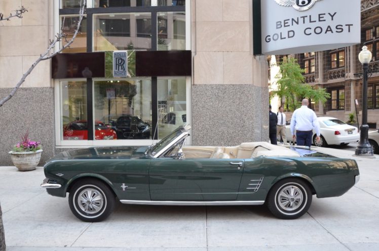 1966, Ford, Mustang, Convertible, Green, Vintage HD Wallpaper Desktop Background