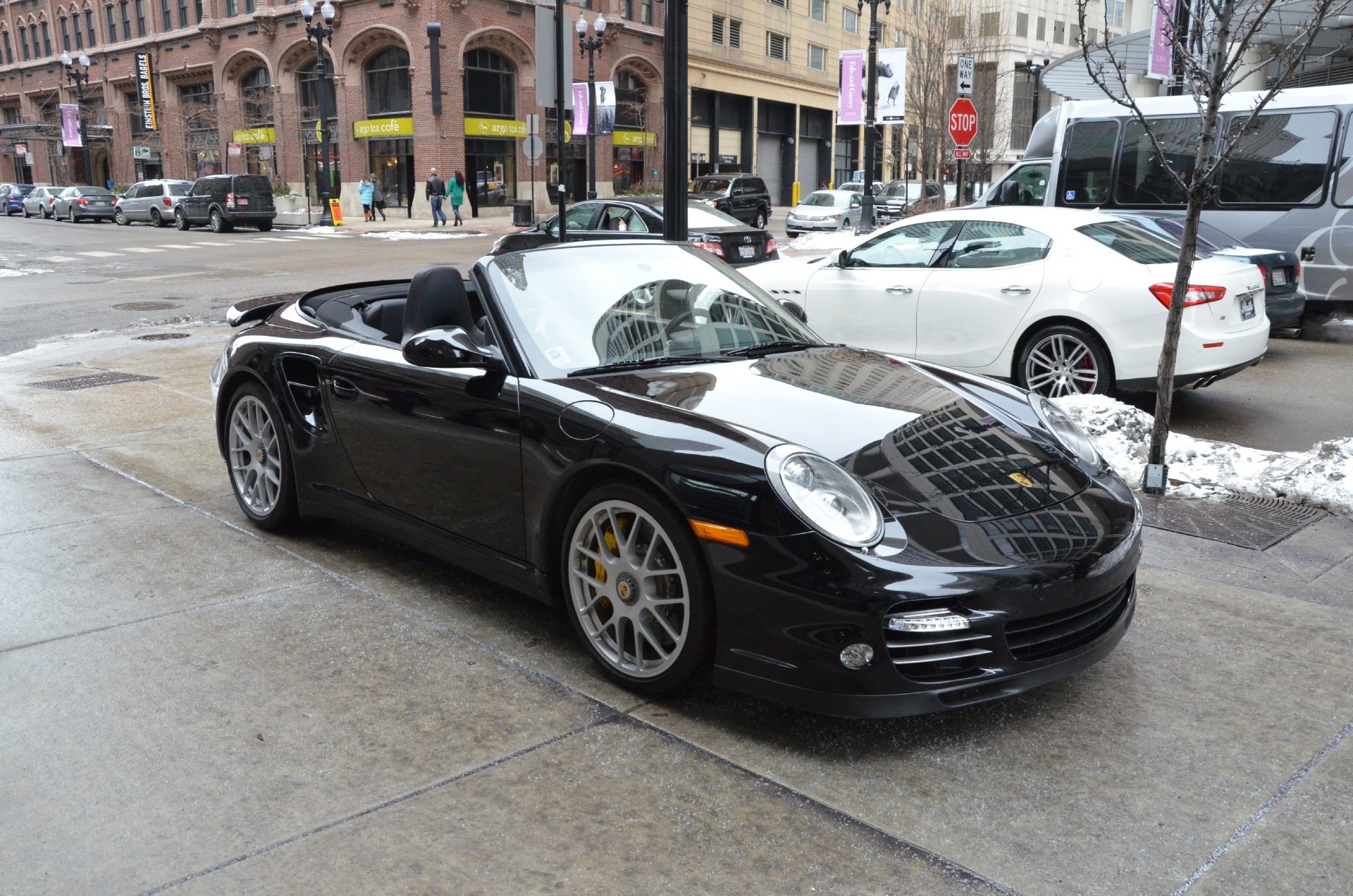 2012, Porsche, 997, Turbo s, Convertible, Black, Germany Wallpaper