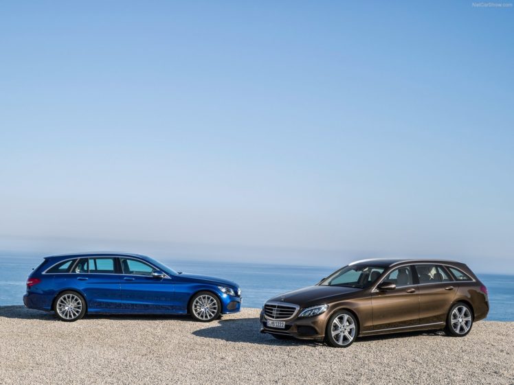1204, Mercedes, C classe, C, Estate, Break, Blue, Marron, Bleue, Brown, Germany HD Wallpaper Desktop Background