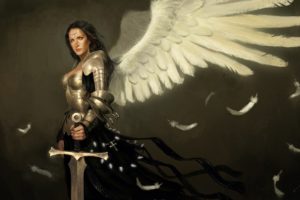 angel, Warrior, Armor, Sword, Wings, Fantasy, Girls