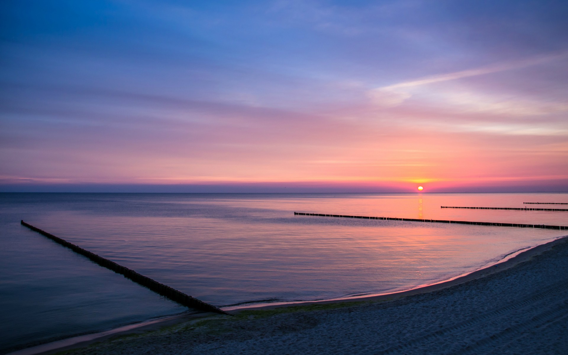 nature, Beaches, Lakes, Sky, Sunset, Sunrise Wallpaper