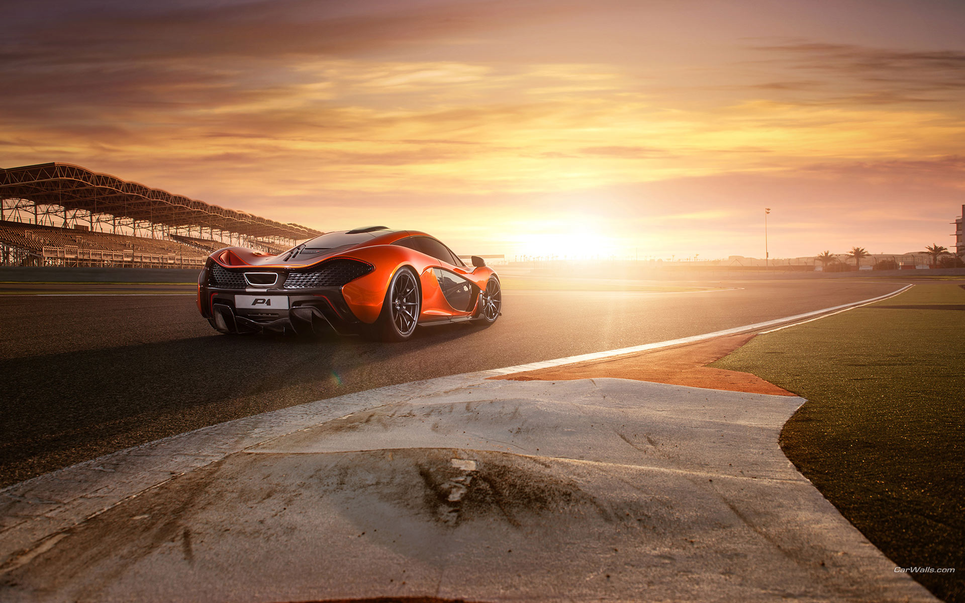 mclaren, P1, Race, Track, Sunlight, Sunset, Supercars, Sky Wallpaper