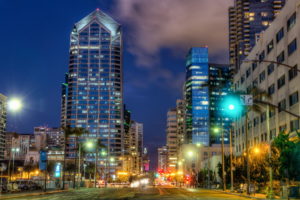san, Diego, World, Cities, Architecture, Buildings, Skyscrapers, Roads, Raffic, Lights, Night, Sky
