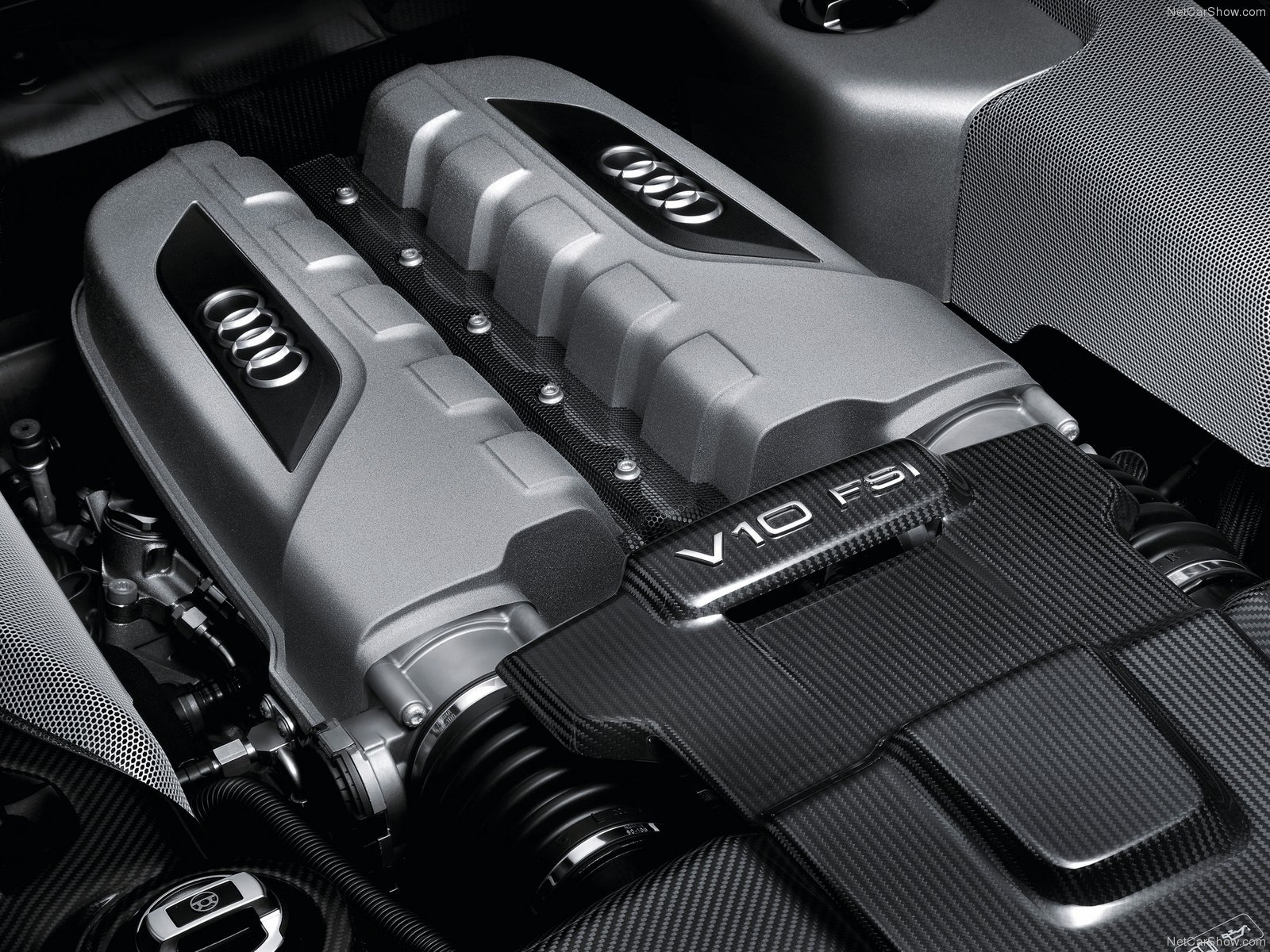 2013, Audi, V10, Engine Wallpaper