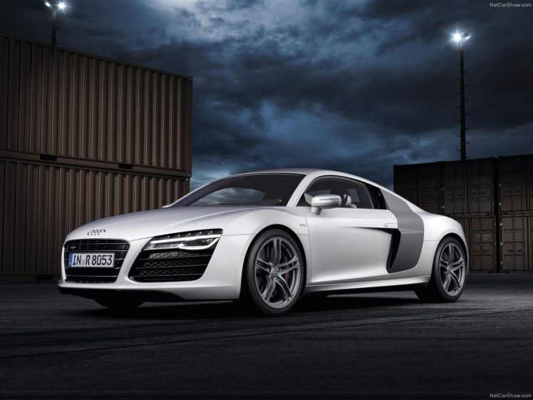 audi, R8, V10, 2013, Coupe, Supercars, White HD Wallpaper Desktop Background