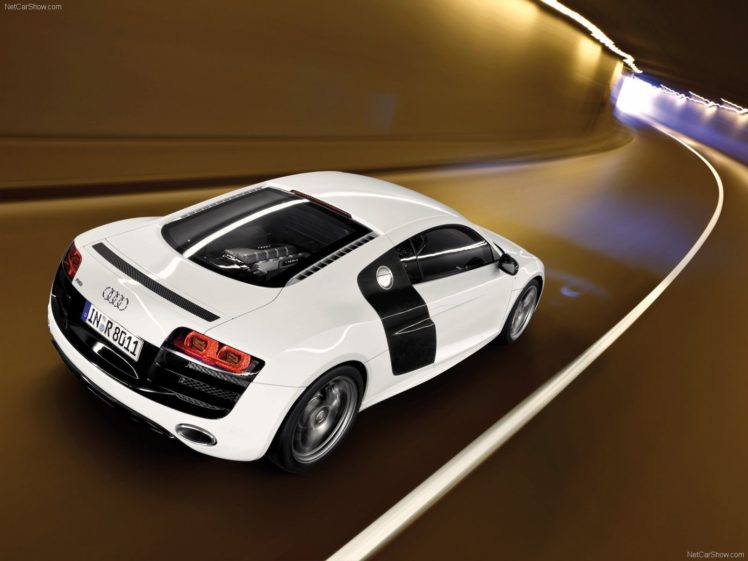 2010, Audi, Coupe, Supercars, V10, White HD Wallpaper Desktop Background