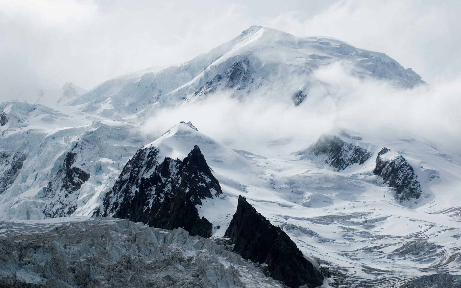 glacier, Nature, Landscapes, Mountains, Winter, Snow, Clouds, Fog, Sky, Peaks, Range Wallpaper