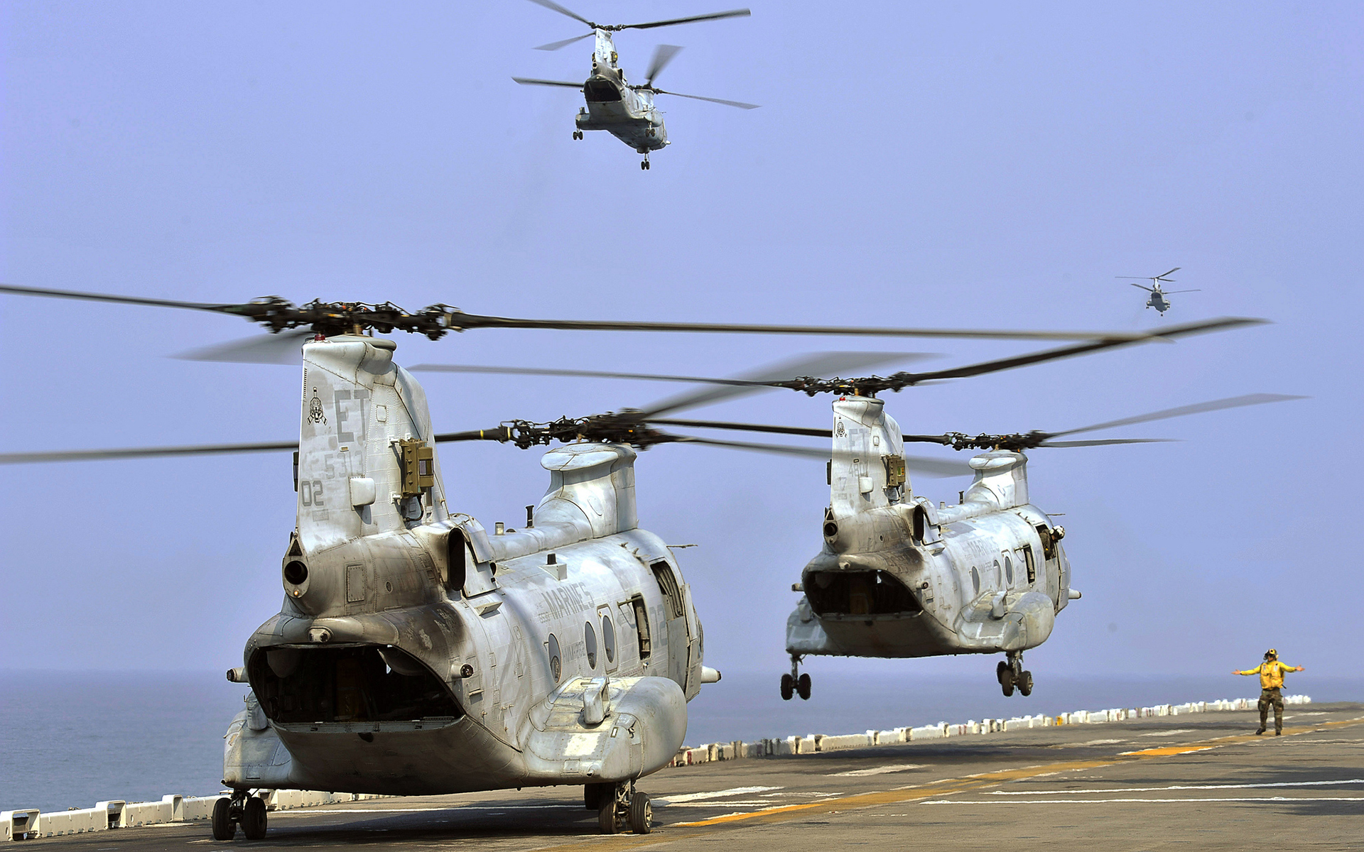 transport, Helicopters, Military, Ocean, Sea Wallpaper