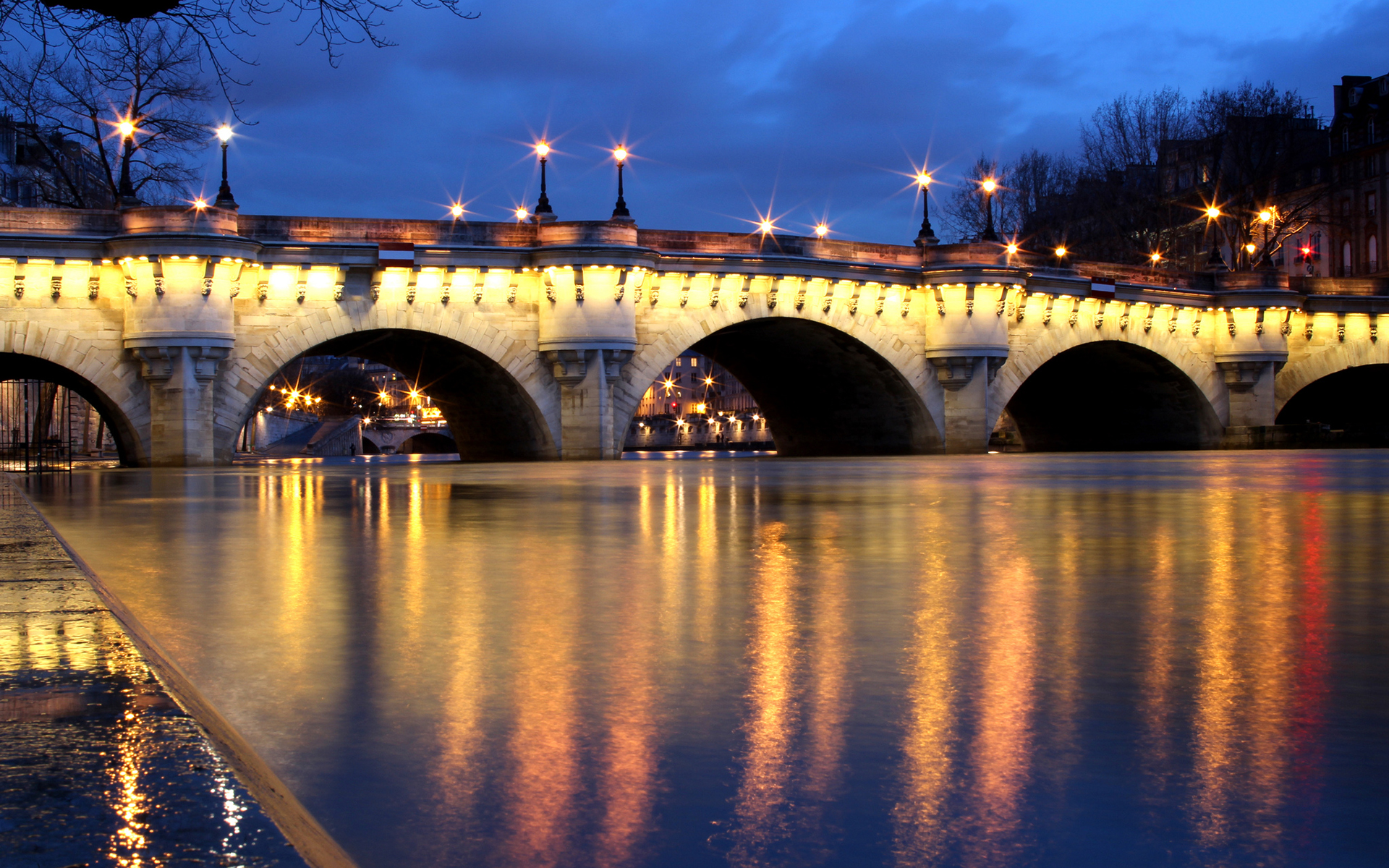 world, Architecture, Bridges, Lamp, Post, Lights, Rivers, Hdr, Sky, Rain Wallpaper