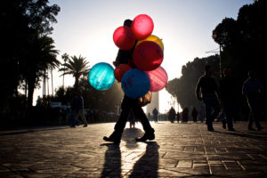 balloons, People, Mood, Sidewalk, Men, Women, Males, Females, Children, Sky