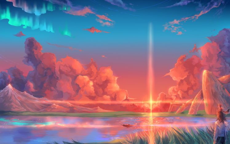 hoshi, Wo, Ou, Kodomo, Girl, Sunset, Sunrise HD Wallpaper Desktop Background