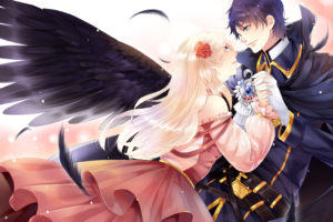 original, Anime, Love, Romance, Mood, Emotion, Angel, Boy, Girl, Wings