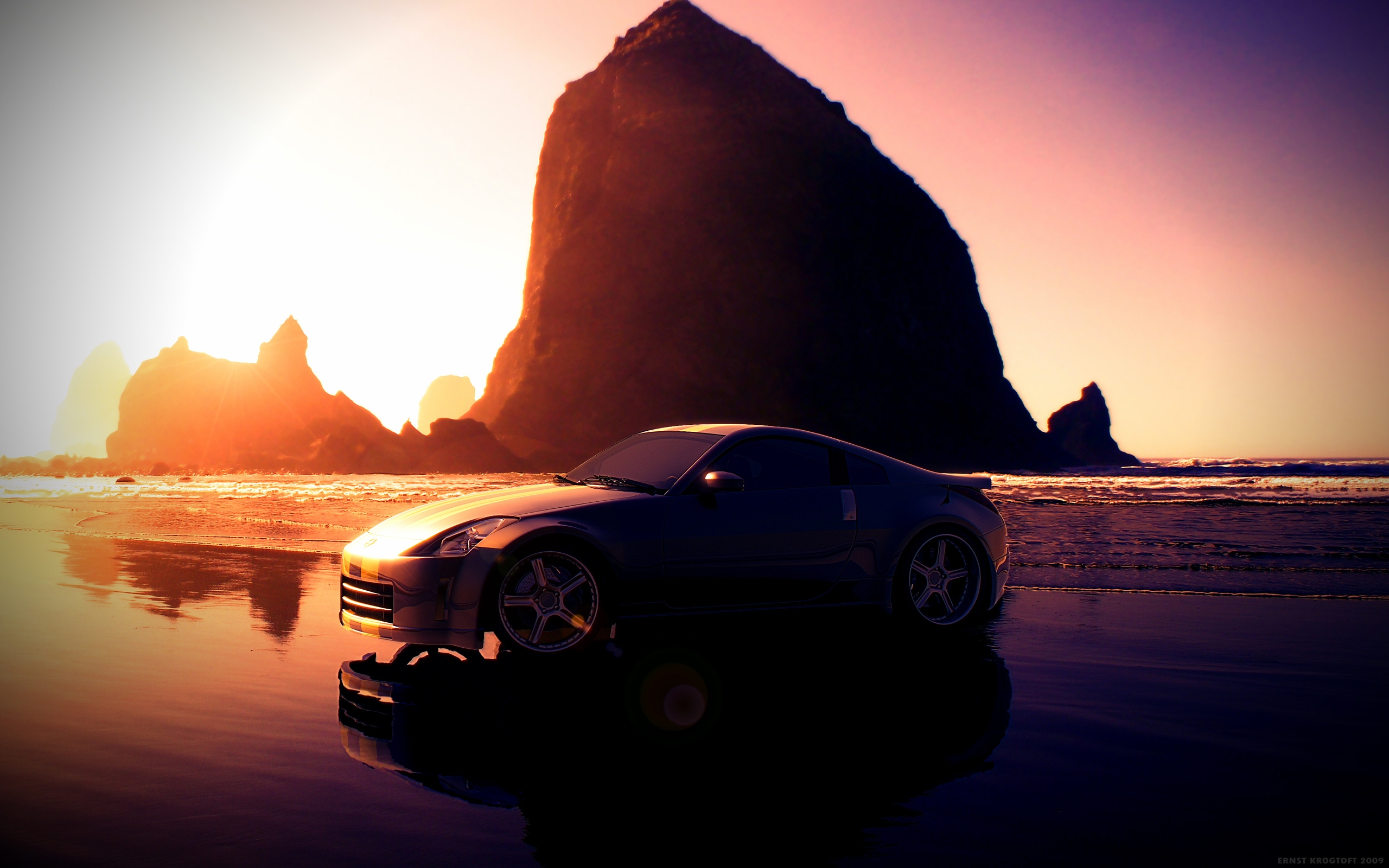 nissan, 350, Z, Sunset Wallpaper