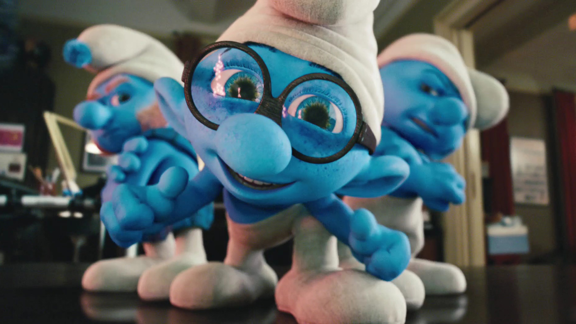 smurfs, Cartoon, Face, Eyes, Glasses, Pov, Toys Wallpaper