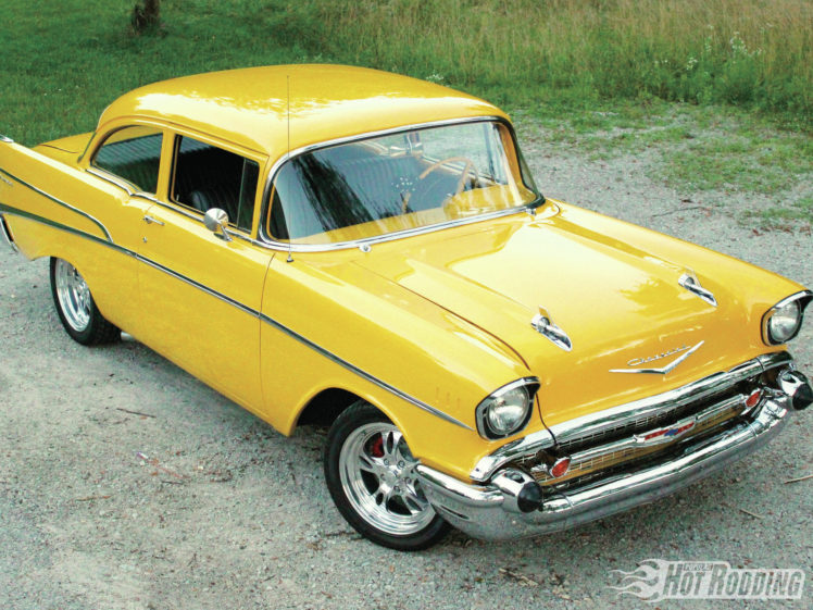 1957, Chevrolet, 210, Hot, Rods, Retro, Classic, Yellow HD Wallpaper Desktop Background