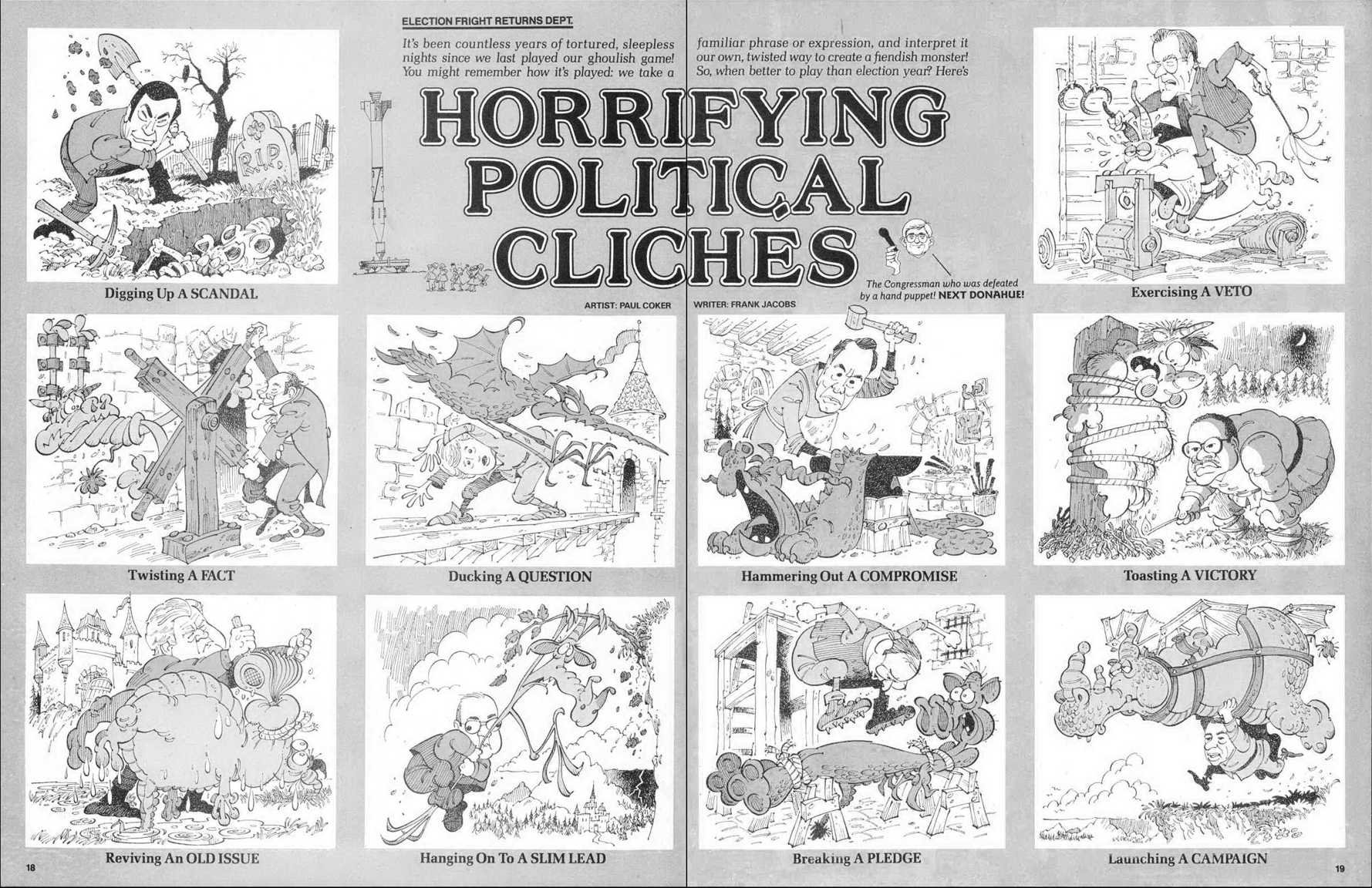 Old issue. Political cliche examples.