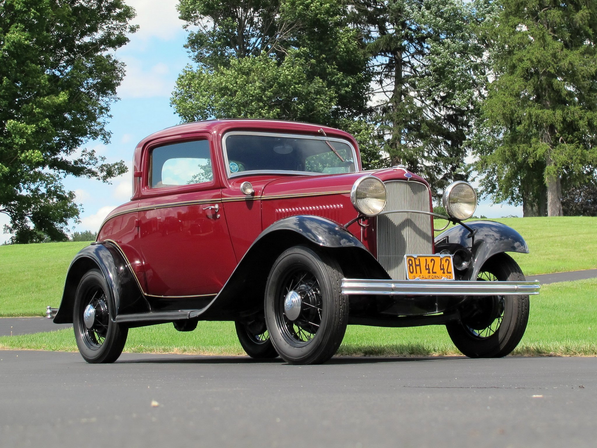 1932, Ford, Model b, Deluxe, Coupe,  520 , Retro Wallpaper