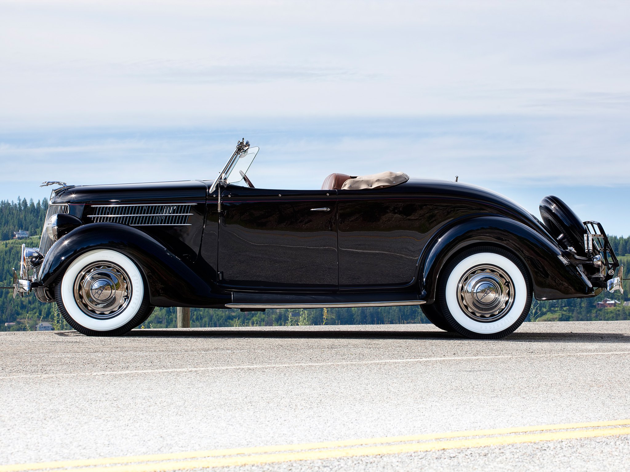 1936, Ford, V 8, Deluxe, Roadster,  68 710 , Retro, Gd Wallpaper