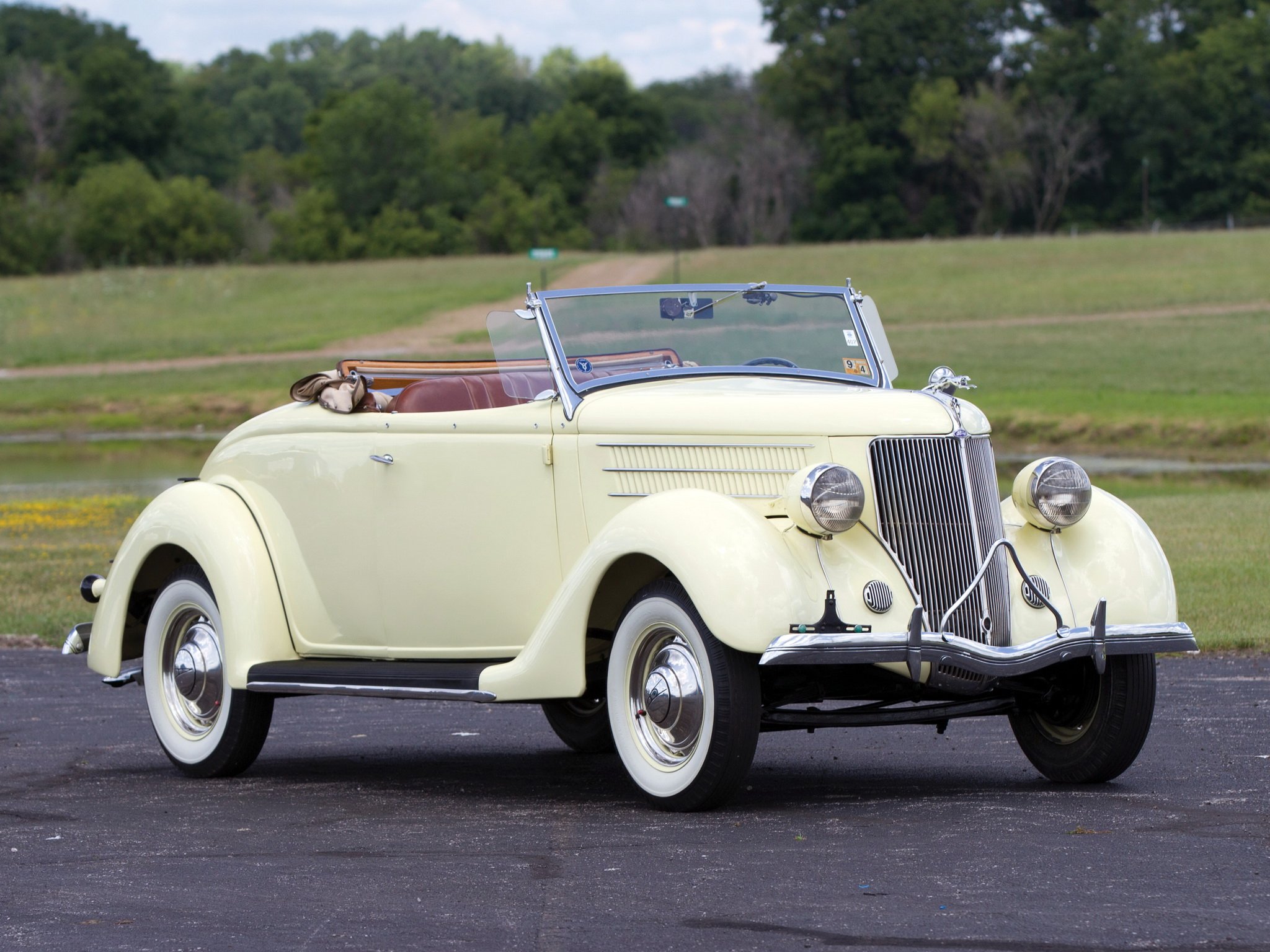 1936, Ford, V 8, Deluxe, Roadster,  68 710 , Retro Wallpaper