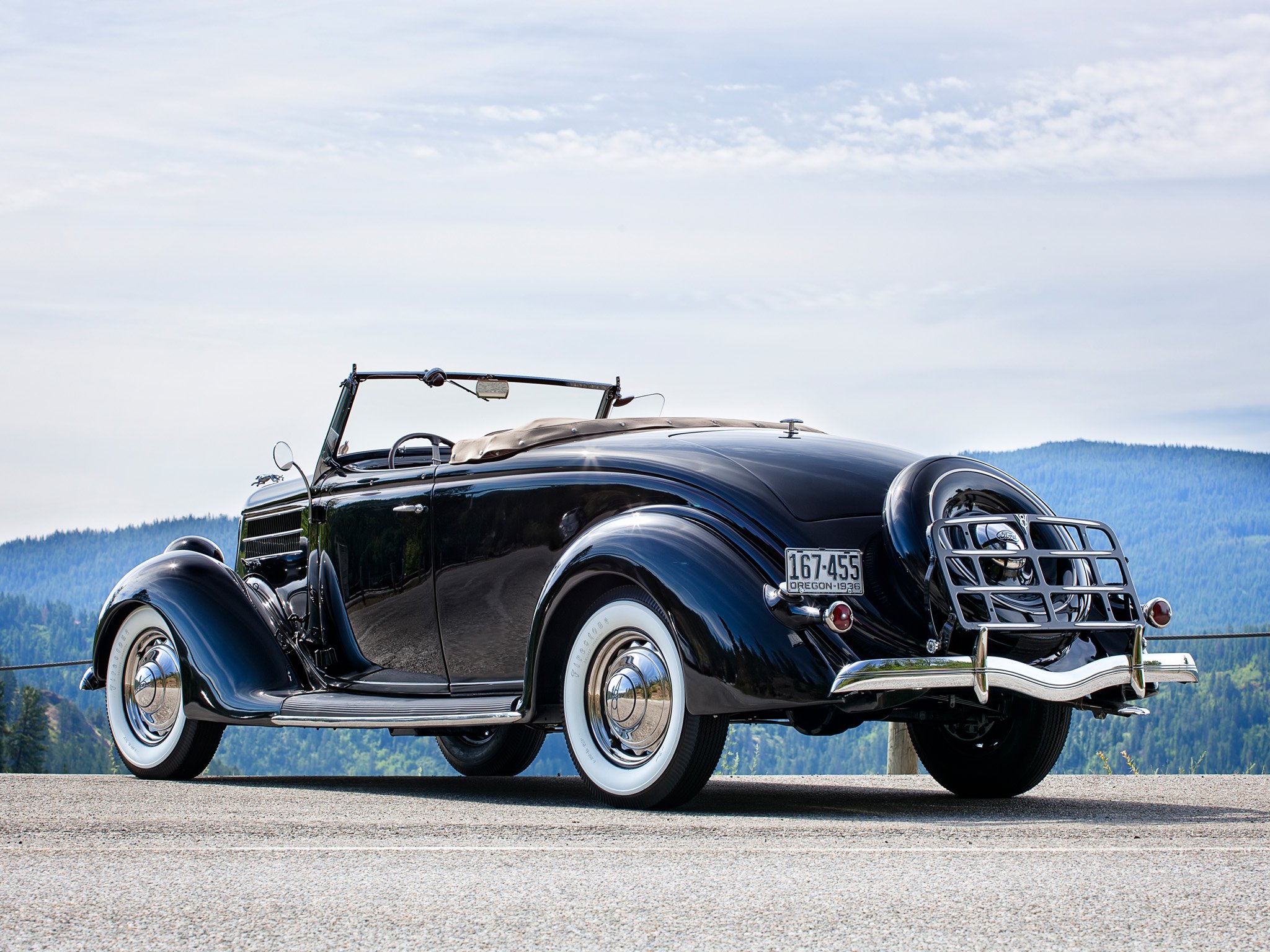 1936, Ford, V 8, Deluxe, Roadster,  68 710 , Retro Wallpaper