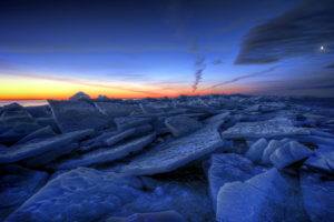ice, Nature, Lakes, Frozen, Winter, Sky, Clouds, Sunrise, Sunset, Hdr