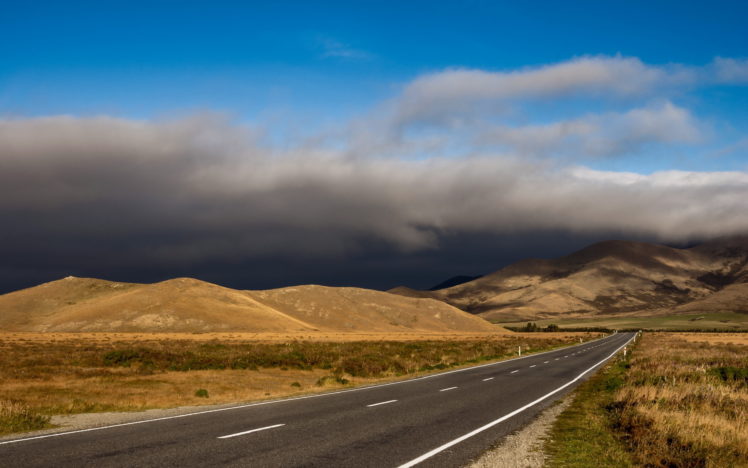 roads, Nature, Landscapes, Hills, Mountains, Sky, Clouds, Storm HD Wallpaper Desktop Background