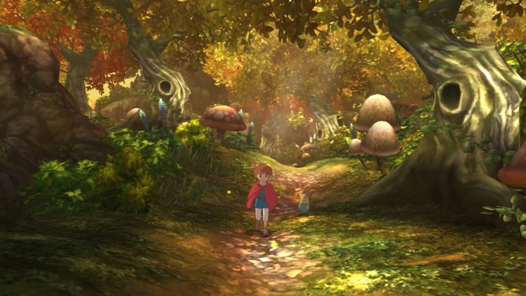 ni, No, Kuni, Wrath, Of, The, White, Witch, Art, Nature, Landscapes, Trees, Forest, Woods, Autumn, Fall, Boy, Path, Trail, Video, Games HD Wallpaper Desktop Background